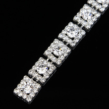 Adorno de cadena de diamantes de imitación, transparente, 5 yardas, oro rosa, plata, oro, cinta para pastel 2024 - compra barato