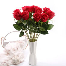 Buquê de rosas artificiais decorativas, 1 peça, flores falsas, flores, rosas falsas, buquê de casamento, decoração para festa, decoração de casa 2024 - compre barato