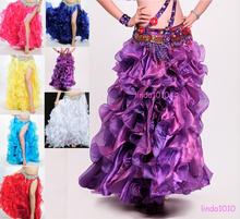 New Professional Belly Dance Costume Waves Skirt Dress with slit Skirt 10 Colors 2024 - buy cheap