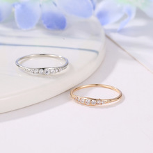 Anéis dourados banhados a prata elegante com zircônia clara pedras estreladas 2024 - compre barato