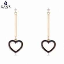DAN'S ELEMENT 2 Colors Made With AAA Zirconia Rose Gold Color Tassel Heart Earrings For Women Valentine Gift copper 130275 2024 - buy cheap