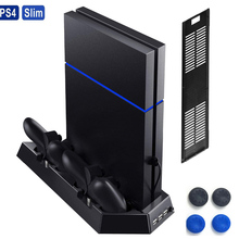 Vertical Stand Fan for PS4 Slim /PS4 Cooling Holder Cooler Heat Sink Dual Controller Charging Station Base for PS4 Slim PS4 2024 - buy cheap