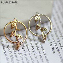 6pcs Copper plated 18K gold color color DIY jewelry making earrings accessories necklace pendant twig 2024 - buy cheap