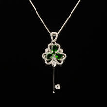 famous brand 925 Sterling silver natural Semi-precious stones retro royal palace green diopside pendant key girlfriend gift 2024 - buy cheap