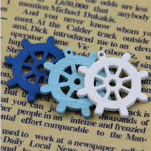 50Pcs Mini Anchor Wooden Buttons Nautical Sea Wheel Craft Sewing Buttons Widget Mixed Color Scrapbook Buttons Sewing Tools 2024 - buy cheap