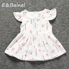 E&Bainel Baby Girls Clothes Summer Toddler Baby Dress Frill Sleeve Cotton Infant Girl Dresses Princess Floral Print Sleeveless 2024 - buy cheap