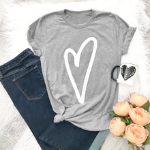 Camiseta feminina com estampa de coração para o dia dos namorados, camisa de algodão grunge e divertido, despedida de solteira, festa de casamento 2024 - compre barato