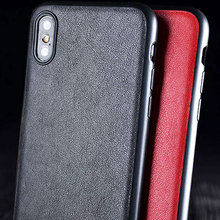 Case for iphone x xs max xr coque Luxury Vintage Leather skin with silicone phone cover for iphone x xs max xr case funda capa 2024 - buy cheap