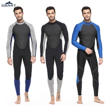 Sbart Men 3MM Wetsuit One-Piece Suit Black Blue Elastic Onesies Wetsuit Neoprene Freediving Spear Fishing Diving Suit Swimsuit 2024 - buy cheap