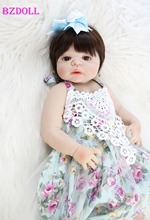 Muñeca Reborn de vinilo para niñas, juguete de 55cm de silicona, como Princesa Real, bebé vivo, regalo de cumpleaños 2024 - compra barato