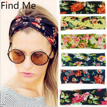 Find Me Bohemian Flower Cotton Cloth Headband Geometric Wide Hair Bands Women Hair Jewelry Color 2024 - buy cheap