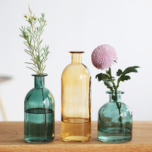Mini jarrones clásicos de cristal multicolr, botella pequeña hidropónica transparente, de mesa, para decoración del hogar, nórdica 2024 - compra barato