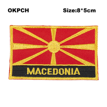 Macedónia bandeira patches tecido bordado remendo cutstom diy adesivos na roupa com ferro PT0116-R 2024 - compre barato