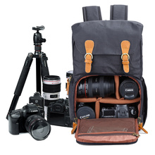 Estuche de lona para cámara de fotos profesional, mochila duradera DSLR, bolsa de Video de fotografía de viaje para Canon/Nikon/Sony 2024 - compra barato