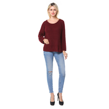 Jersey de punto rojo para mujer, jerseys gruesos y cálidos, ropa informal holgada, otoño e invierno, 2020 2024 - compra barato