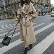 2020 Fashion Spring Autumn Women Runway Designer Oversized Double Breasted Long Trench Coat with Belt Female Casaco Overcoat 2024 - buy cheap