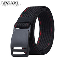 Best YBT Unisex belt 2021 new Plastic buckle nylon Men belt outdoor casual sport Men and Women cowboy belt 2024 - buy cheap