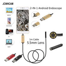 JCWHCAM Android Endoscope Camera 5.5mm Len Flexible Snake USB Pipe Portable Inspection Micro USB Borescope 6LED Camera 480P 2024 - buy cheap