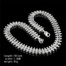 Silver 925 Necklaces for Men Women 12mm Fish Bone Chain Necklace Fashion Jewelry Accessories Geometric Collares Christmas Gifts 2024 - buy cheap