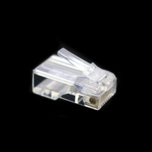 10 pces cabo terminal cabeça de cristal transparente cabeça de cristal rj45 cat5 cat5e plugue modular banhado a ouro conector rede 2024 - compre barato