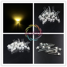 High Quality 1000pcs 3MM Flat Top Warm White leds Urtal Bright Wide Angle light Emitting Diode Electronic Components Wholesal 2024 - buy cheap