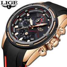 2020 LIGE New Mens Watches Silicone Strap Top Luxury Brand Watch Mens Quartz Date Clock Waterproof Wrist Watch Relogio Masculino 2024 - buy cheap
