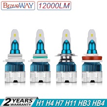 BraveWay-bombillas LED para faro delantero de coche, lámpara de hielo para Auto, tamaño Mini, 50W, 6000LM, H7, H1, H4, H8, H9, 2020, 9005, HB4, HB3, 9006 2024 - compra barato