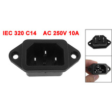 LNHF Wholesale IEC 320 C14 Male Plug 3 Pins PCB Panel Power Inlet Socket Connector 2024 - buy cheap