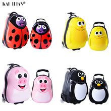 Equipaje con ruedas de dibujos animados + mochila 3D animales niños maleta/ABS PC maleta de viaje con ruedas/regalos de equipaje para niños 2024 - compra barato