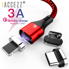 !ACCEZZ Magnetic Cable 3A Fast Charging Lighting For iPhone XS MAX Max Micro USB Type C For Huawei Xiaomi Samsung  Charger Line 2024 - buy cheap