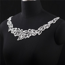 10 PCS LP-DC23 white and black polyester Venise collar lace fabric, Neckline Applique Trim 2024 - buy cheap