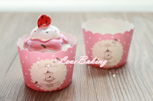Free shipping small muffin pink birdbrains cupcake cups, wedding birthday party favors 2024 - buy cheap