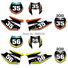 NICECNC Custom Number Plate Background Graphics Sticker & Decal For KTM 125 200 250 300 350 450 500 EXC 2012 2013 2024 - buy cheap