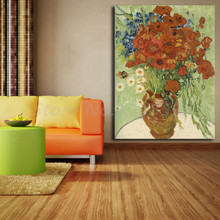Vincent van gogh vaso de vida morta com margaridas e pequenas, arte em tela, pôster de pintura de imagem de parede, impressão de casa, decoração de quarto 2024 - compre barato