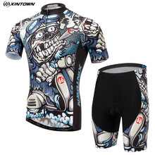 XINTOWN Men Bike Cycling Jerseys Shorts Riding Pro Bike Clothing Cartoon Bicycle Shirts Cycling Wear mtb Jersey Shorts 2024 - buy cheap