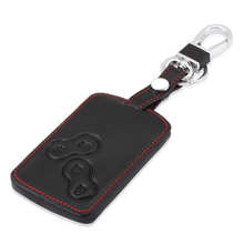 4 Buttons Leather Key Case Cover Holder for Renault Koleos Laguna 2 3 Megane 1 2 3 Sandero Scenic Captur Clio Fluence 2024 - buy cheap