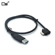 90 градусов прямоугольный Micro B к USB 3,0 тип A к Micro B Мужской кабель 50 см шнур 2024 - купить недорого