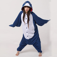 Pijamas de franela de tiburón Kigurumi para adultos, traje de Anime, Cosplay de disfraces, mono de fiesta de camuflaje para Halloween 2024 - compra barato