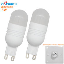 Bombilla LED G9 regulable, 3W, CA 110V 220V, LED G9 COB, cristal, blanco frío y cálido, reemplazo de lámparas halógenas 2024 - compra barato