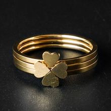 Stainless Steel Jewelry Unique Heart Rings Rose Gold Multilayer Ring for Women Nickle Free CZ Crystal Flower Combination Jewelry 2024 - buy cheap