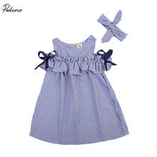 New 2017 Fashion Kids Baby Girls Floral Bow Tie Dress Striped Short  Sleeve Hollow Out Dresses Outfits Stripe 2024 - buy cheap