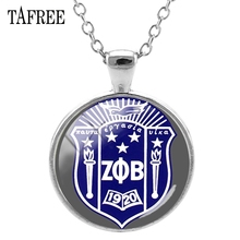 Tafree zeta pa beta colar z & b pingente redondo colares de vidro cabochão moda grego estilo alfabeto clássico jóias zp07 2024 - compre barato