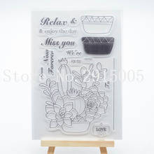 Scrapbook DIY photo cards account rubber stamp clear stamp transparent stamp 11x16cm Flower Pot 2024 - buy cheap