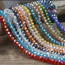 MHS.SUN Shiny AB Color Faceted Rondelle Beads 10MM 100PCS Glass Crystal Beads Loose Spacer Jewelry Beads Hand Craft 2024 - buy cheap