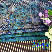 2019 Dyed New Tecidos Brocade Satin Fabric/silk Ancient Fragrant Fabric/chinese Style With Blue Bottom Peacock And Phoenix Tail 2024 - buy cheap