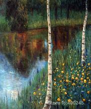 Landscape with Birch Trees by Gustav Klimt Oil painting reproduction Hand painted High quality 2023 - buy cheap