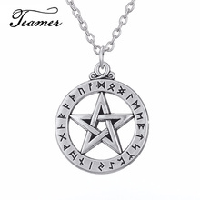 Teamer Vintage Punk Supernatural Pentacle Pentagram Pendant Men Necklace Witch Protection Star Amulet Necklace Men Jewelry 2024 - buy cheap