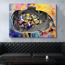 Модульная Холст принты для домашнего декора картина 1 шт. красочные доллары сумки плакат Настенные картины для Гостиная в рамке 2024 - купить недорого