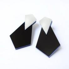 Little Necktie Earring Black and White Style Simple Geometry Earrings Laser cut Fashion Woman's Jewelry 2024 - buy cheap