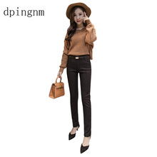 2019 NEW women's casual OL office Pencil Trousers Girls's cute 2colour Slim Stretch Pants fashion Candy Jeans Pencil Trousers 2024 - buy cheap